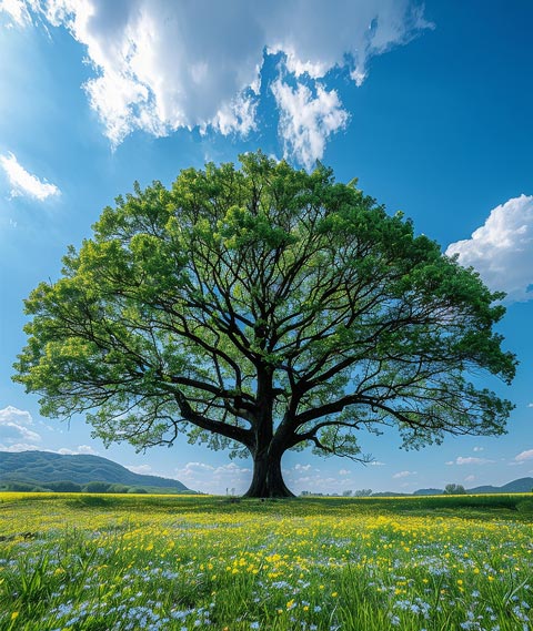 Secretaria que representa la presentación de la empresa, con naturaleza, idiomas y diversión